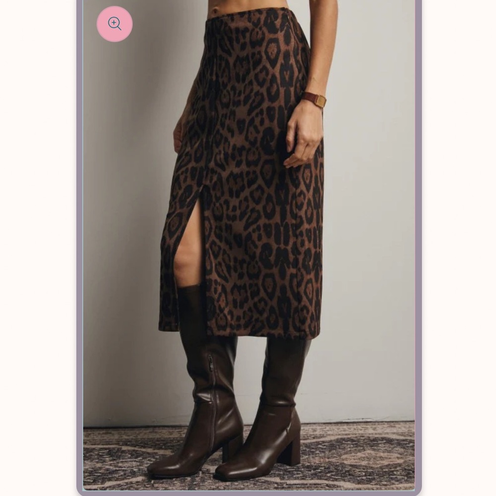 Forte Leopard Print Brown Skirt - Picture 2 of 5